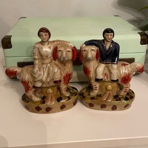 Staffordshire reproduction lion dogs